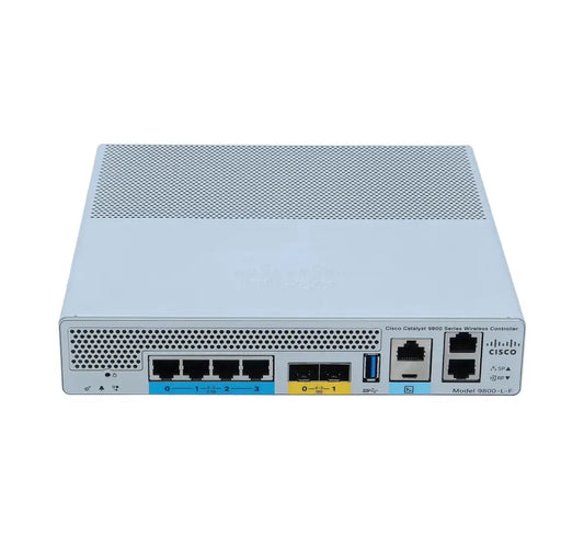 Cisco Catalyst 9800 Series Wireless LAN Controller 9800-L-F front panel with fiber uplinks