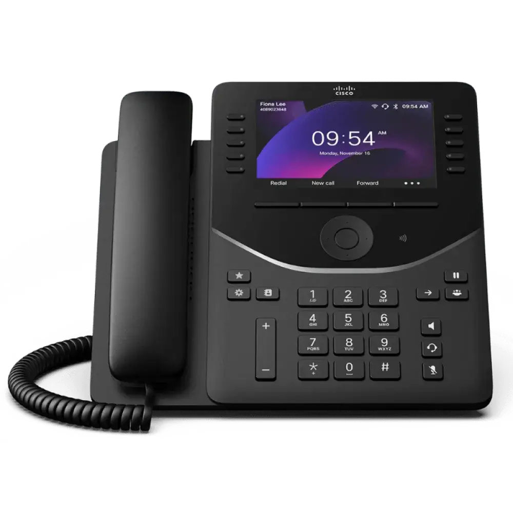 Cisco 9861 Gigabit IP desk phone with color display and numeric keypad