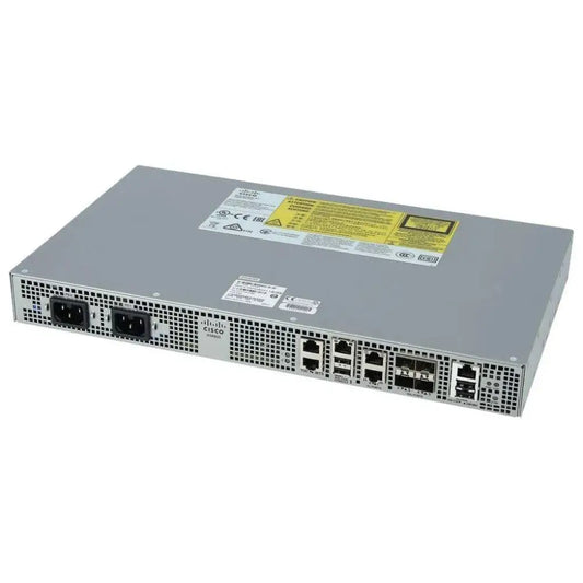 Cisco ASR920 2GE and 4 10GE DC aggregation services router rear view, multiple ports