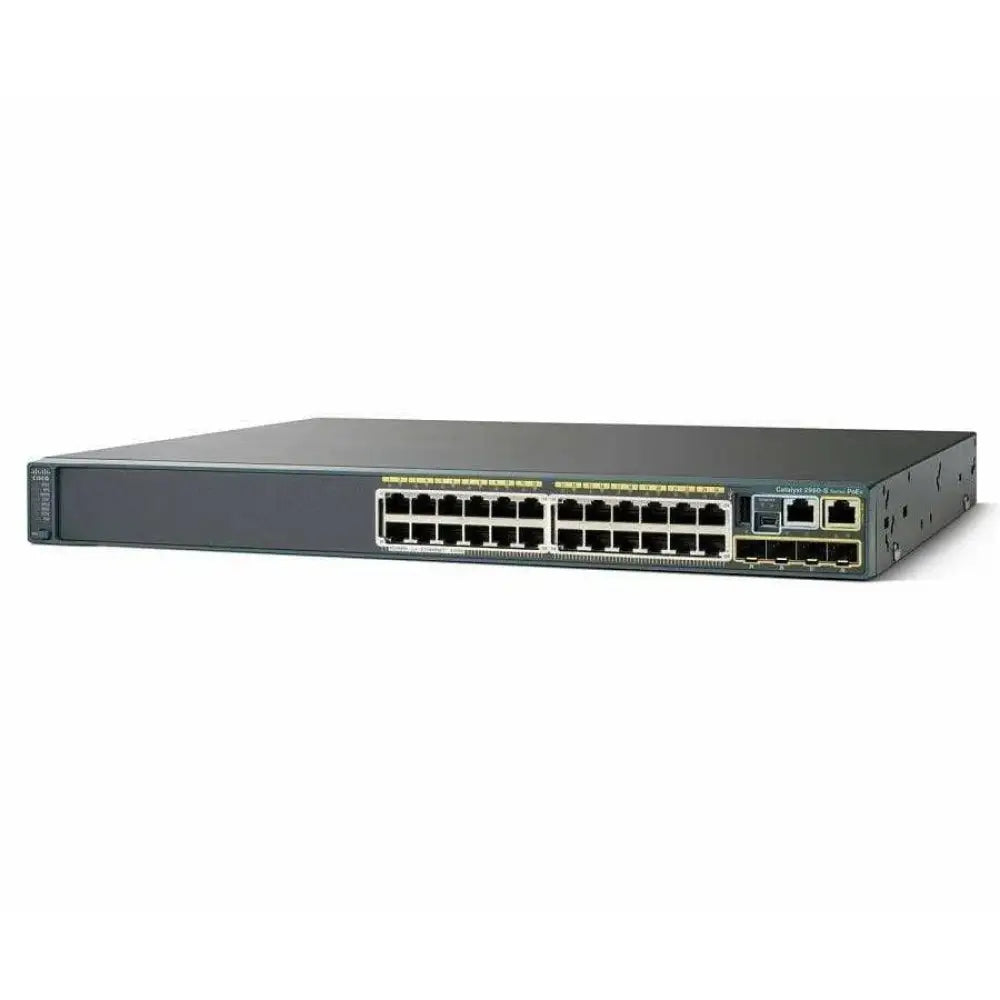 Cisco Catalyst 2960S gigabit switch WS-C2960S-24TS-S front view with 24 Ethernet ports