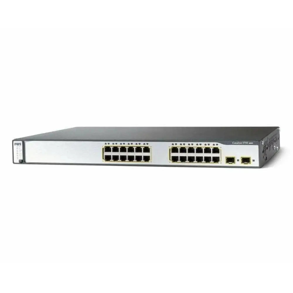 Cisco Catalyst 3750 24-port switch PoE WS-C3750-24PS-S front view