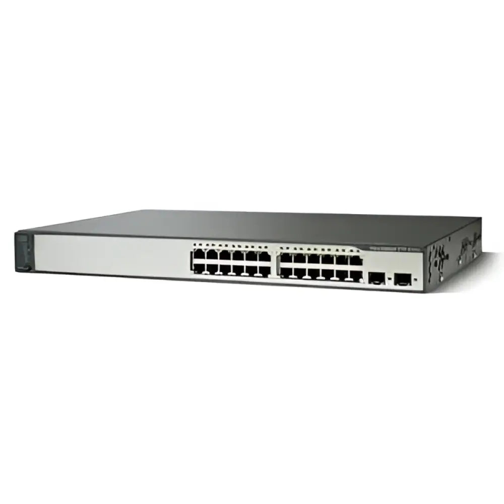 Cisco Catalyst 3750 V2 24-port PoE network switch front view