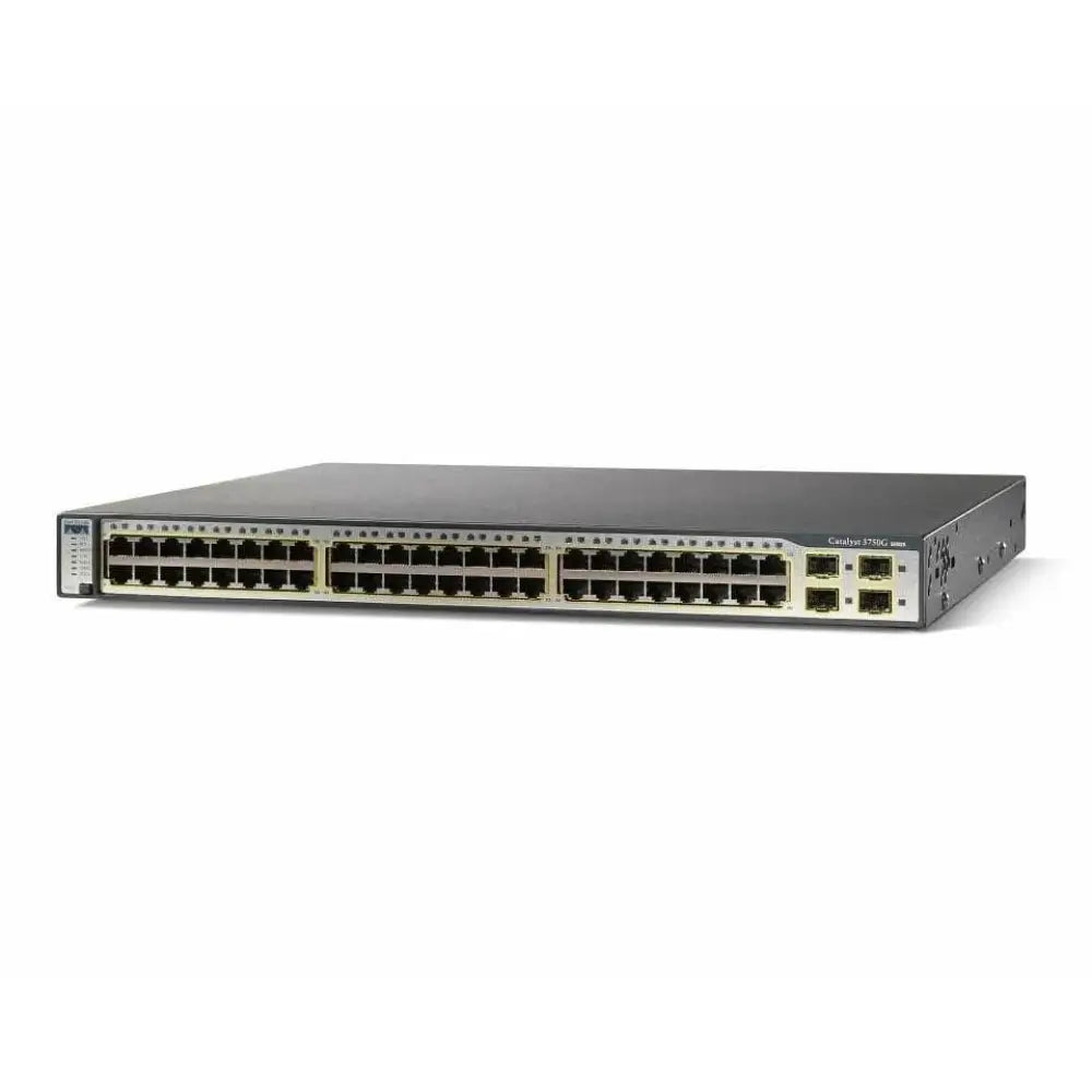 Cisco Catalyst 3750G 48-port Gigabit network switch, front view, rack-mountable device