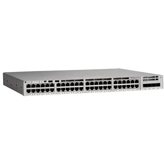 Cisco Catalyst 9200 48-port network switch, front view, silver rackmount device