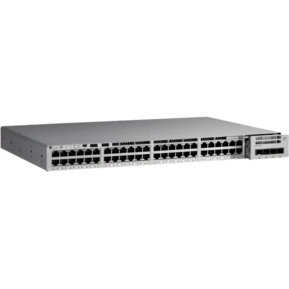 Cisco Catalyst 9200 48-port PoE network switch, refurbished, front ports visible
