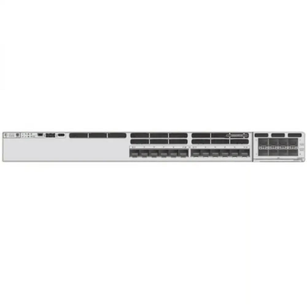 Cisco Catalyst 9300 12-port SFP28 network switch with modular uplinks front view
