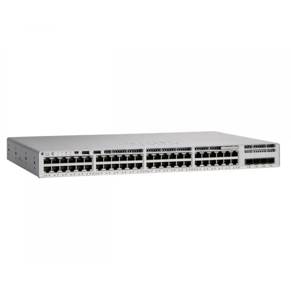 Cisco Catalyst 9300 48-port 5G copper network switch with modular uplinks, front view