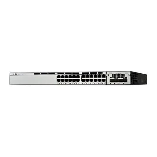 Cisco Catalyst C3750X 24-port network switch front view on white background