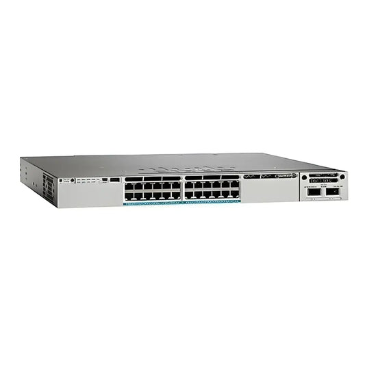 Cisco Catalyst C3850 24-port 10 Gigabit RJ45 network switch, refurbished model, front view