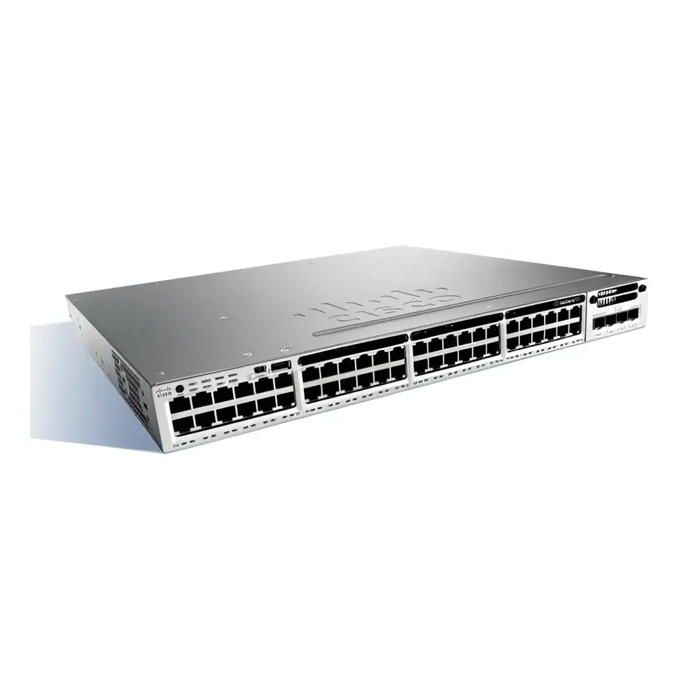 Cisco Catalyst C3850 48-port gigabit Ethernet network switch front view