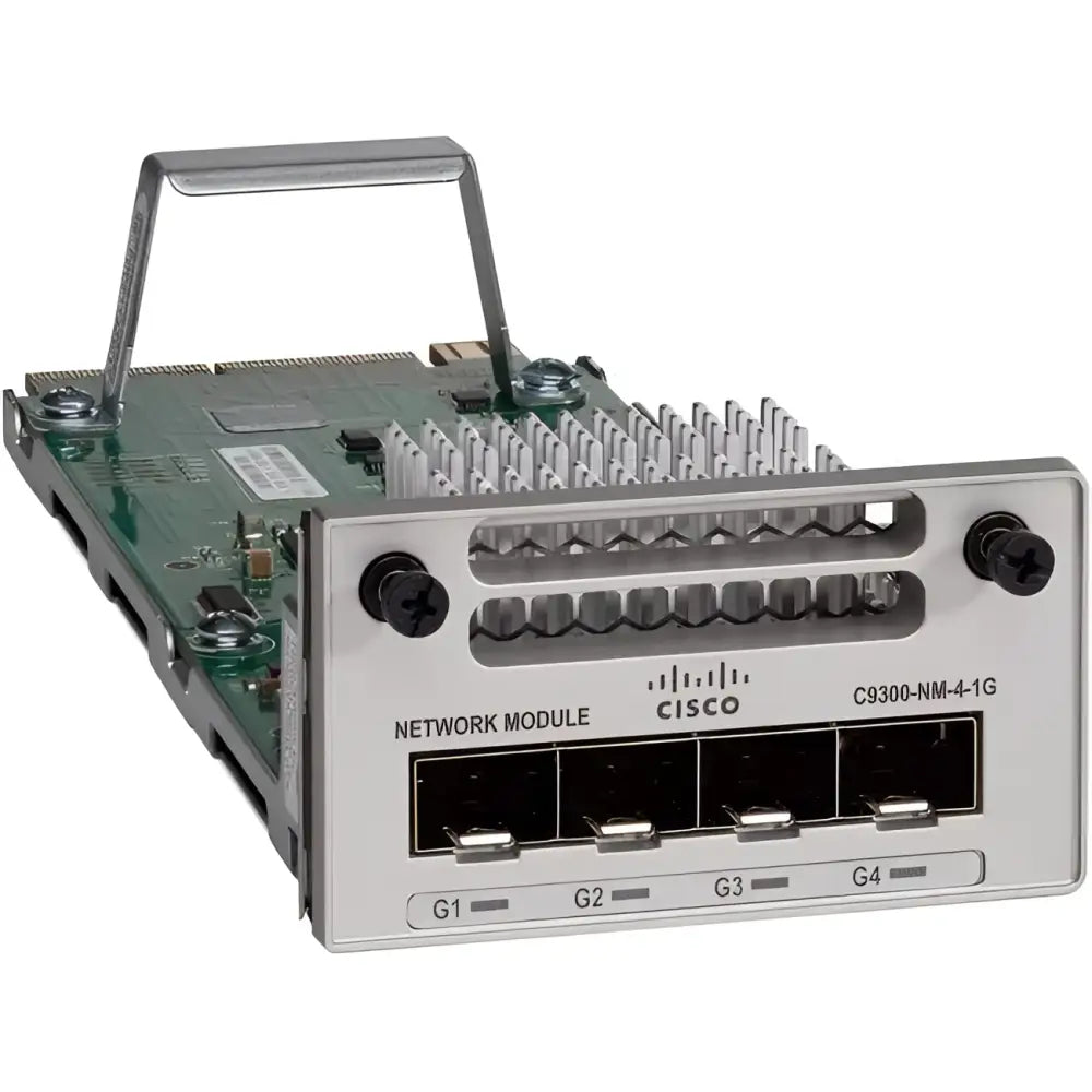 Cisco Catalyst C9300-NM-4G 4-port 1G SFP network module refurbished, front view