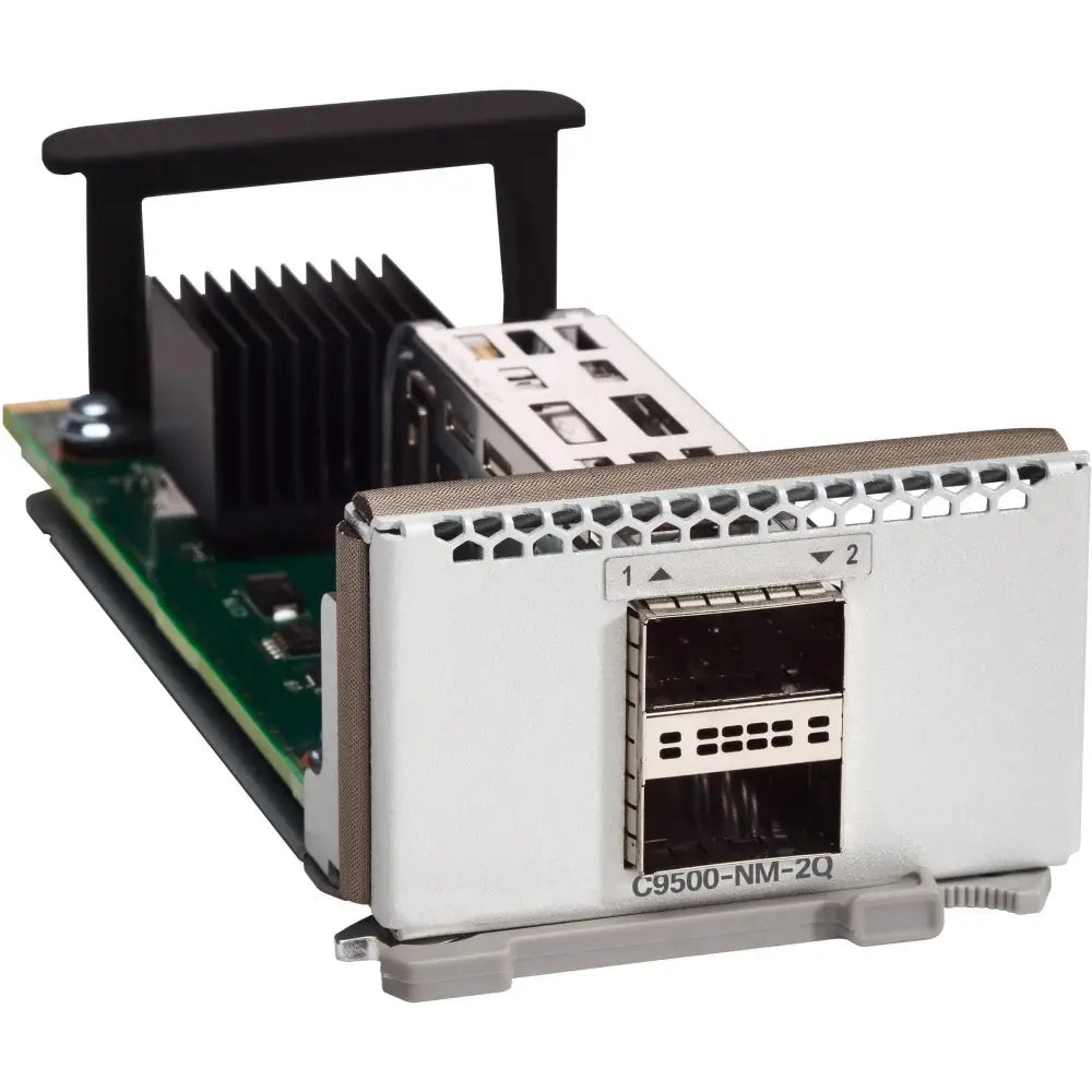 Cisco Catalyst C9500-NM-2Q 10Gbit network switch module with visible ports and heatsink