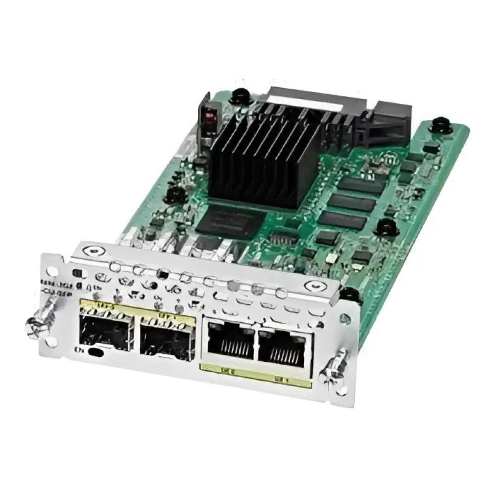 Cisco ISR data module NIM-2GE-CU-SFP with Ethernet ports, refurbished network hardware