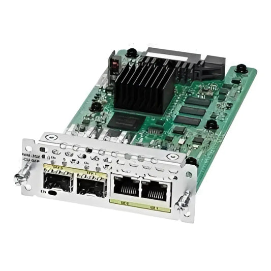 Cisco ISR data module NIM-2GE-CU-SFP with Ethernet ports, refurbished network hardware