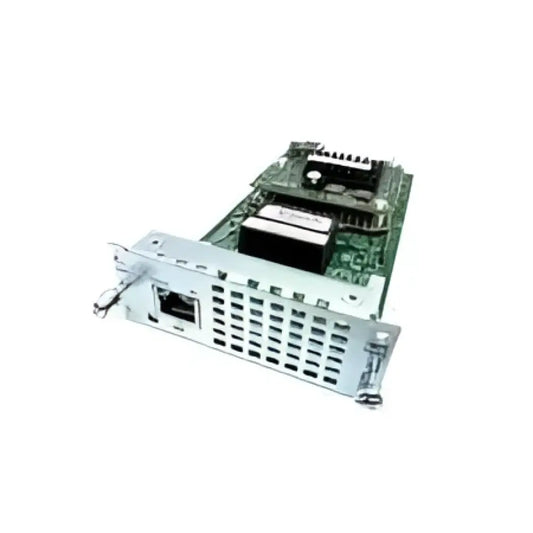 Cisco ISR voice module NIM-1MFT-T1/E1 network interface card on white background