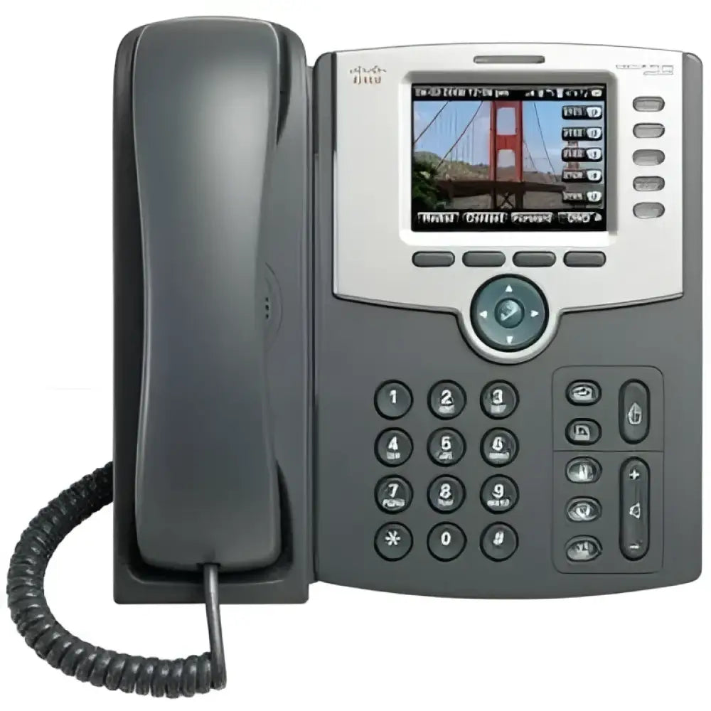 Cisco SPA525G2 wireless IP phone with display screen and keypad for small business