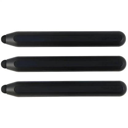 Three black Cisco Spark Board stylus pens for Webex displayed horizontally on white background