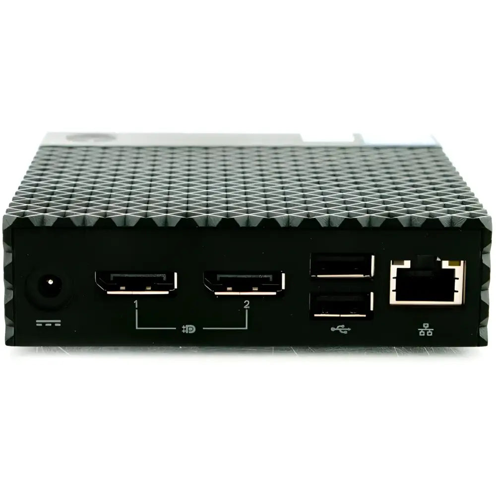 Dell Wyse 3040 thin client rear ports including HDMI, USB, Ethernet, and power input