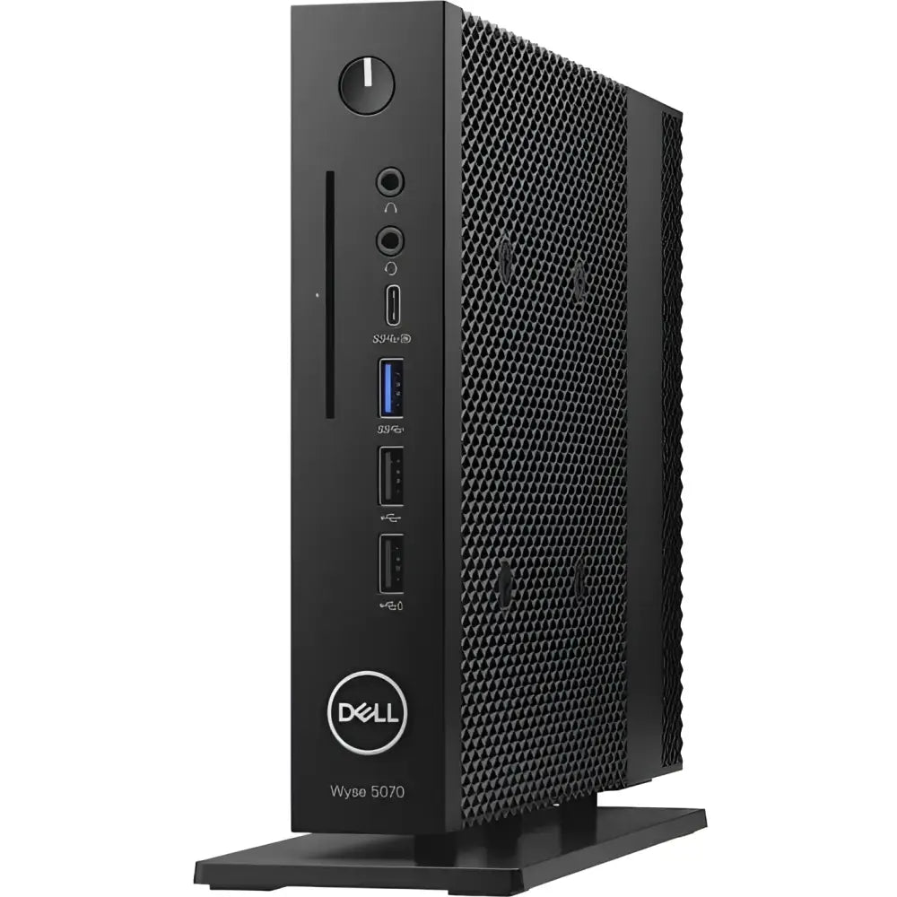 Dell Wyse 5070 thin client desktop with multiple front ports and mesh side panel