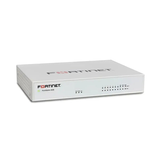 Fortinet FortiGate 60E 10-port security appliance refurbished on white background