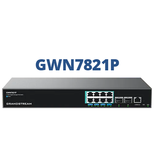 Grandstream 8 Port 2.5Gbit + 2SFP+ L3 Managed PoE+ Switch - GRANDSTREAM-GWN7821P New - GRANDSTREAM-GWN7821P - Reef Telecom