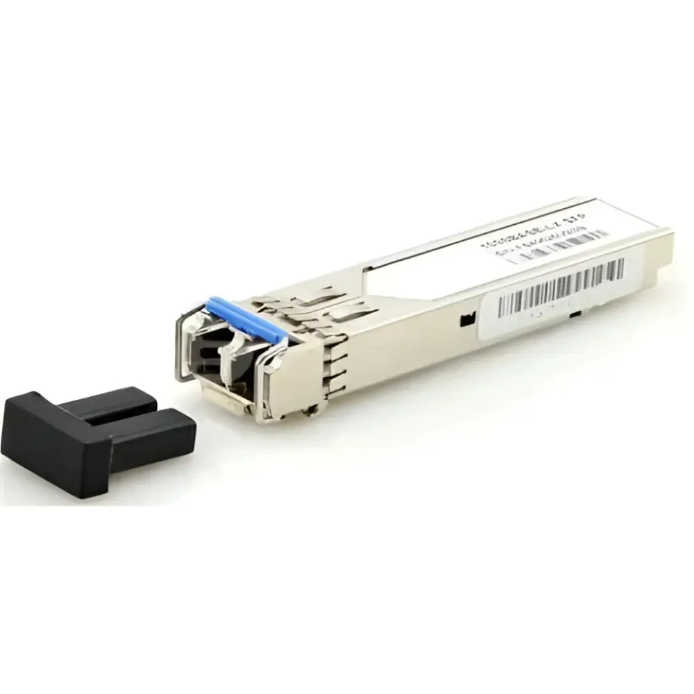 HP Aruba 1G SFP LC LX 10km SMF transceiver module with label and connector cap