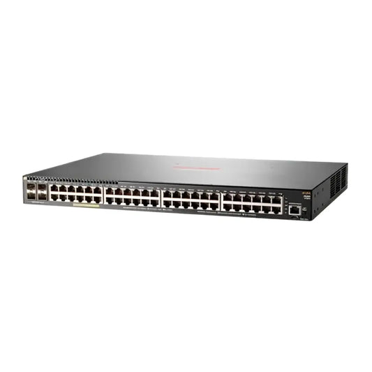HP Aruba 2930F 48G PoE 4SFP 740W network switch, refurbished, front ports visible