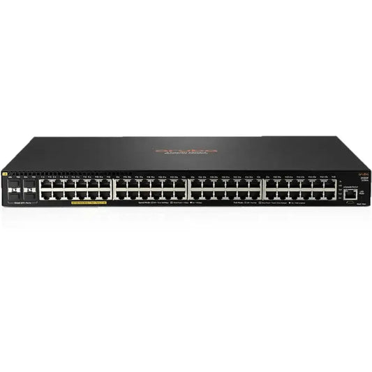 HP Aruba 2930F 48G 4SFP switch JL260A refurbished front view, network ports visible
