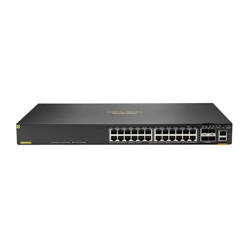 HP Aruba CX 6200F 24G Class 4 PoE 4SFP+ 370W network switch front view