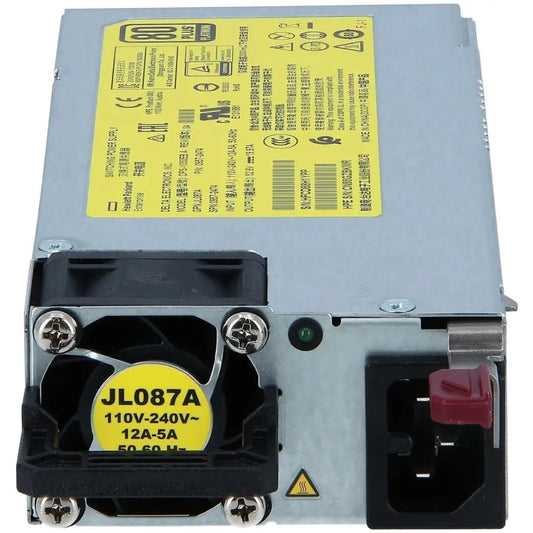 HP Aruba JL087A X372 54VDC 1050W switching power supply with yellow label and cooling fan
