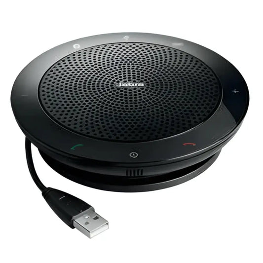 Jabra Speak 510 MS refurbished USB speakerphone with black circular design