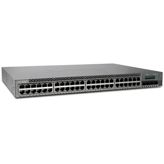 Juniper EX3300-48T refurbished 48-port gigabit switch, front panel view