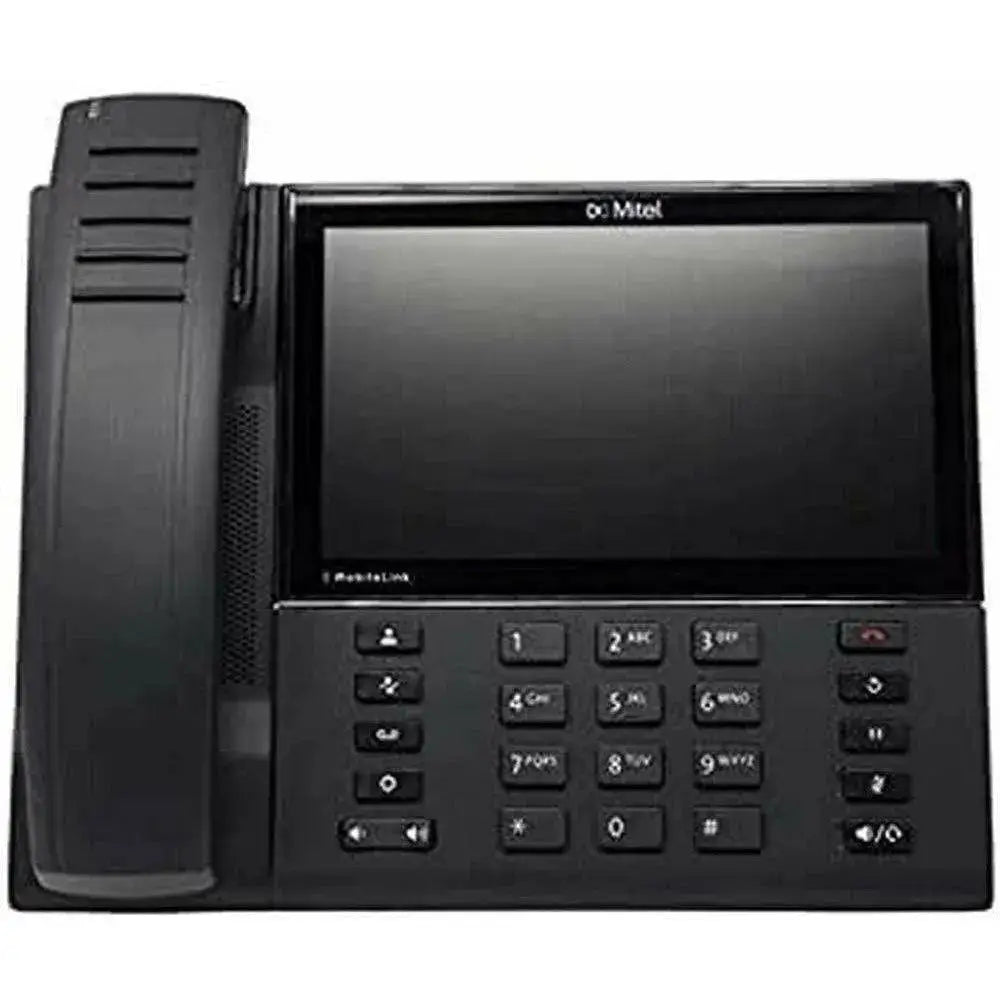 Mitel MiVoice 6940 IP phone with large screen, physical keypad, and handset