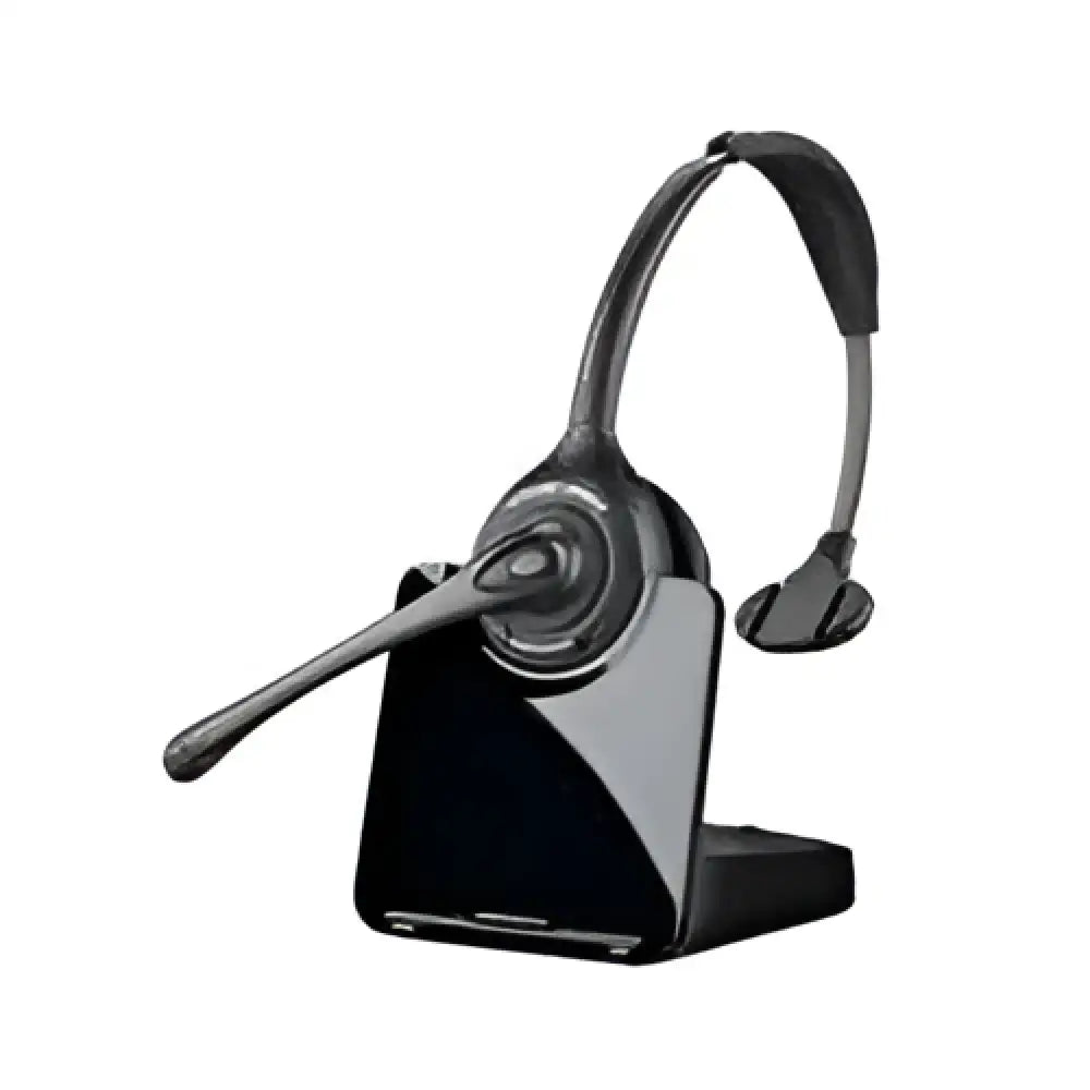 Plantronics CS510 wireless headset with microphone on charging base, refurbished
