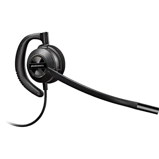 Plantronics EncorePro HW530D black mono headset with boom microphone on white background