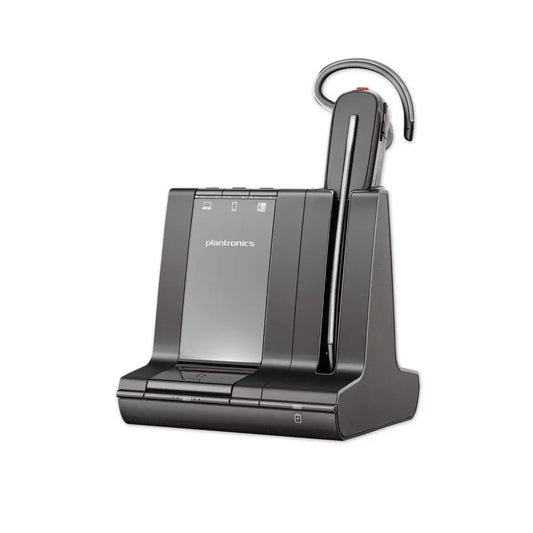 Plantronics Savi 8240-M headset with charging base, black convertible wireless design