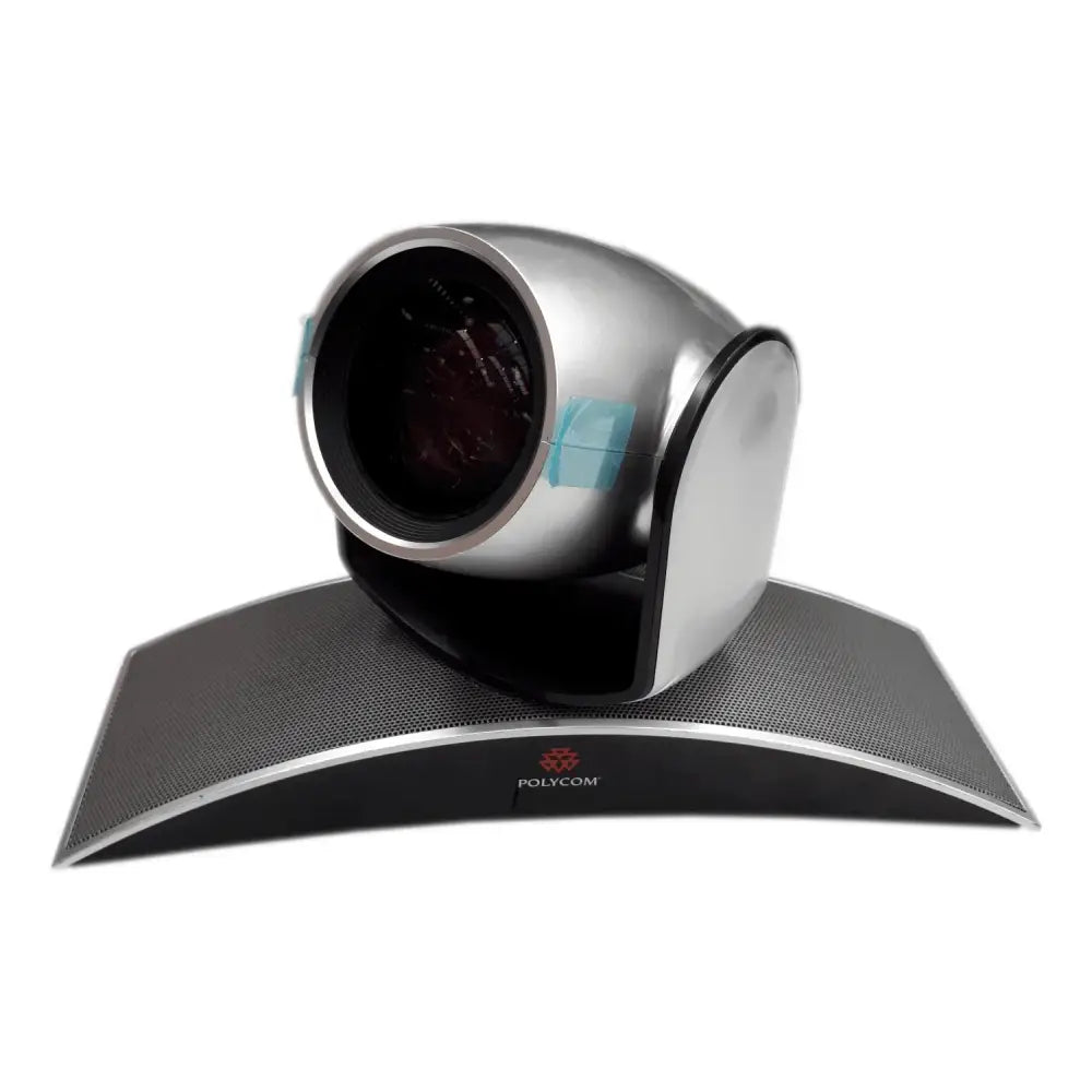 Polycom EagleEye Series III HD camera with silver body on black curved base