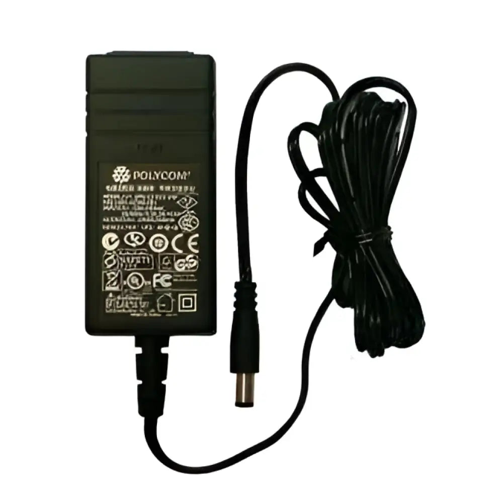 Polycom 48V power supply adapter with cable for VVX IP phone, black, model 2200-46170-001