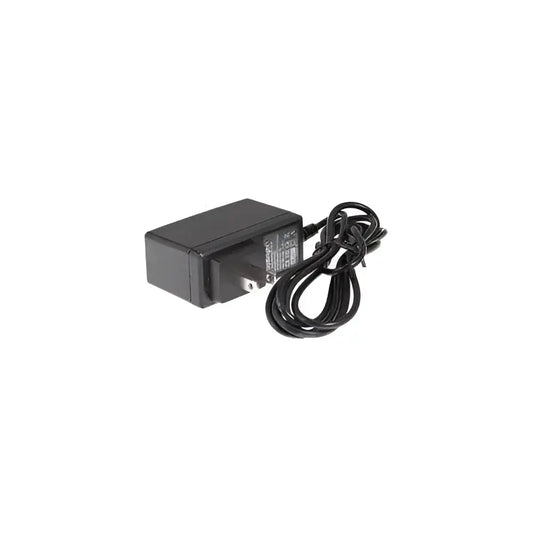 Polycom compatible 12V 1A power supply with black plug adapter and cable on white background