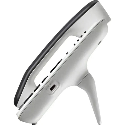 Polycom Edge E100 IP phone side view with USB port and sleek modern design