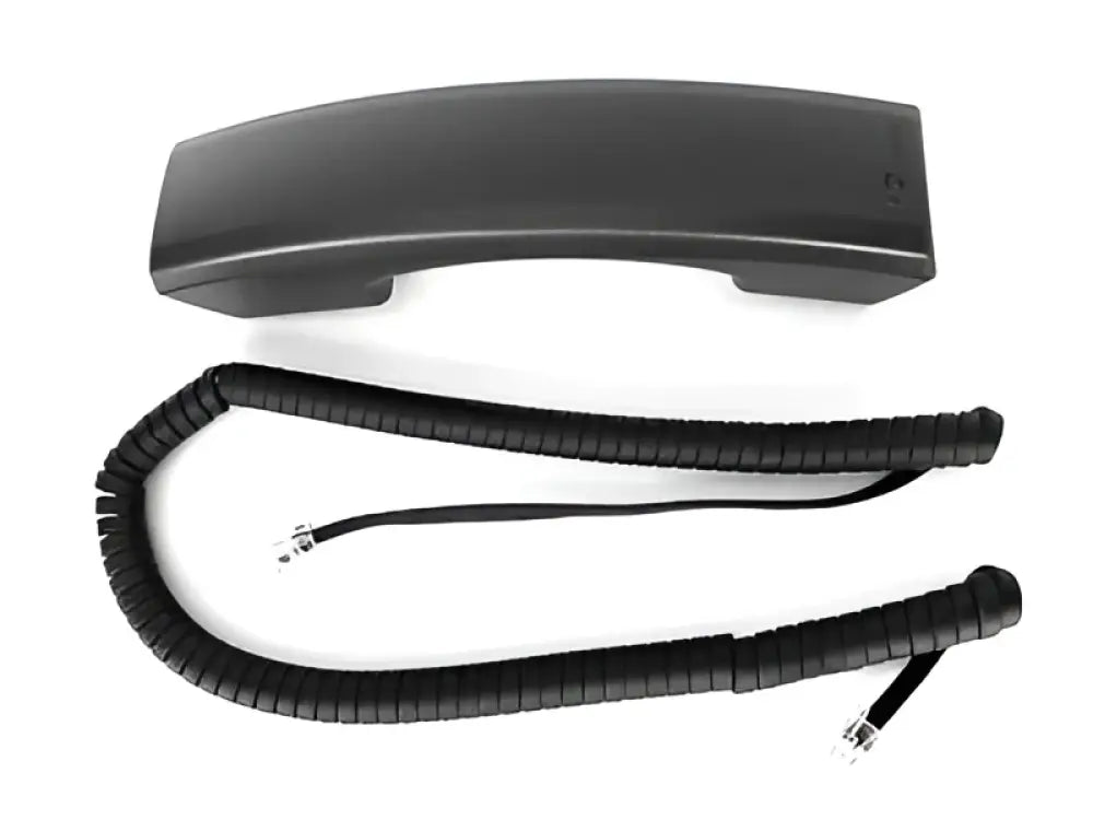 Polycom replacement HD handset with black curly cord for VVX and CCX series phones