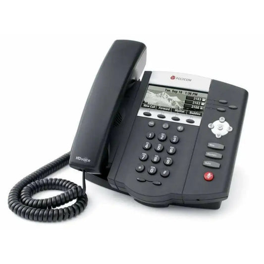 Polycom SoundPoint IP450 office VoIP phone with display and keypad on white background