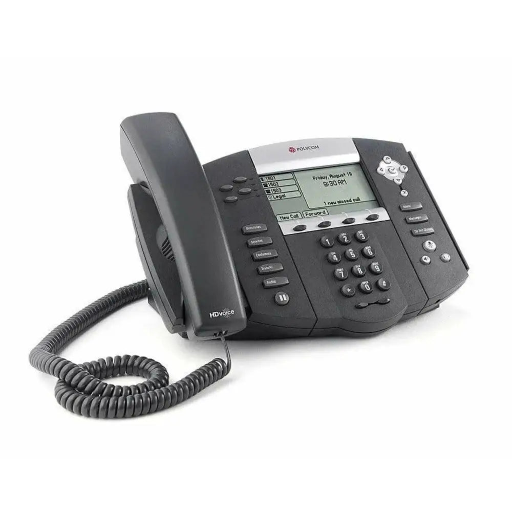 Polycom SoundPoint IP 560 business VoIP desk phone with display and corded handset