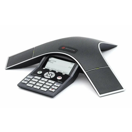 Polycom SoundPoint IP 7000 conference phone with display and keypad on white background