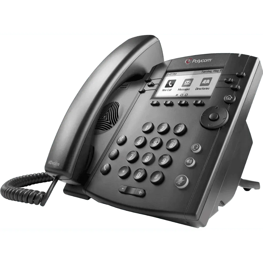 Polycom VVX 311 IP phone refurbished black with display and keypad