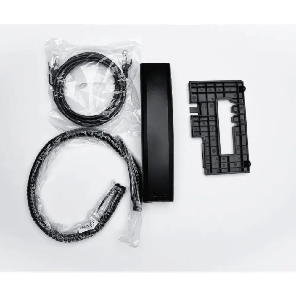 Polycom VVX 350 OBi Edition IP phone accessories including handset, cables, and stand