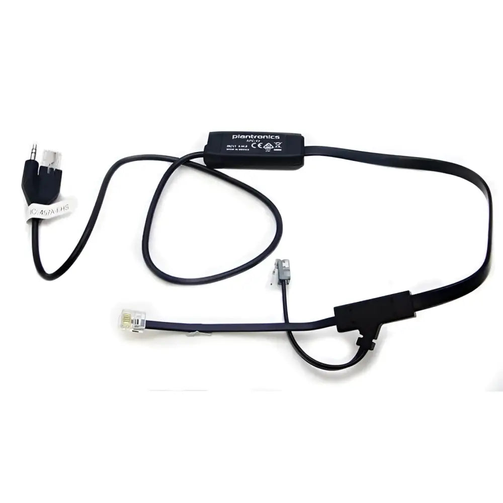 Plantronics APC-41 electronic hook switch cable with connectors on white background