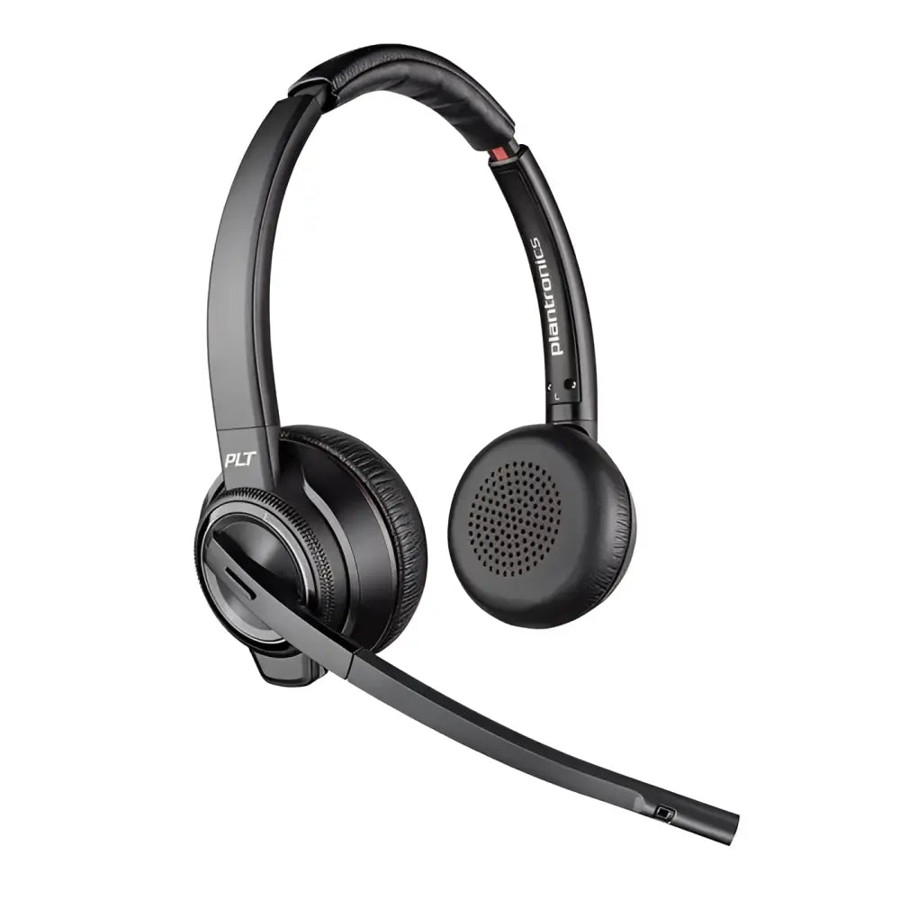 Poly Plantronics Savi 8220 Office wireless stereo headset with boom mic, black