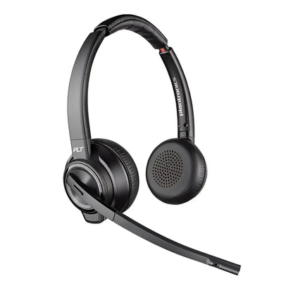 Poly Plantronics Savi 8220 Office wireless stereo headset with boom mic, black