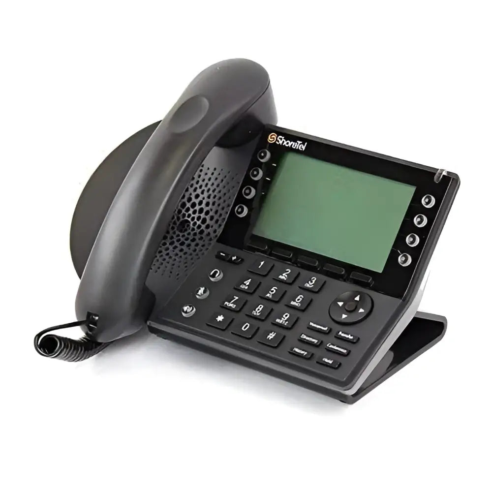 ShoreTel IP 480G black office phone with display and keypad, refurbished model